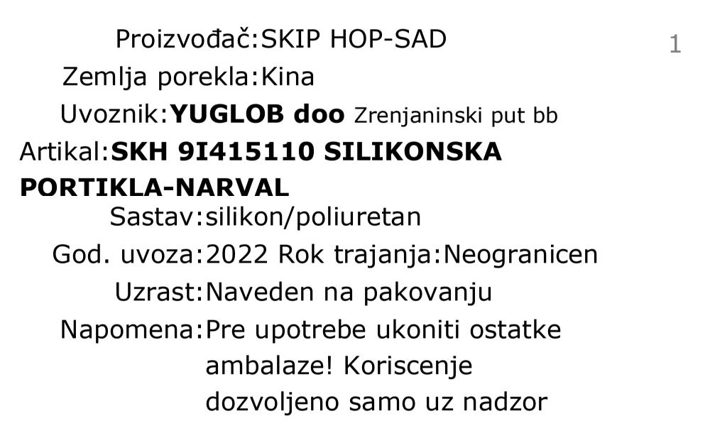 Skip Hop zoo silikonska portikla - narval 9I415110 deklaracija